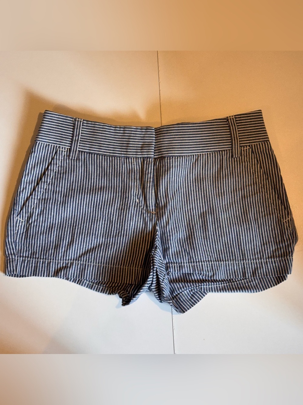 J. Crew Blue Striped Chino Shorts